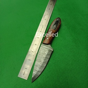 Cuchillos japoneses de hoja fija de acero de Damasco hechos a mano, lo mejor para cazar, cuchillo desollador con mango de madera con Funda de cuero de vaca - Product Image 6