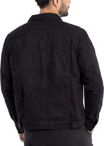 2025 nouveauté mode Streetwear Denim veste haute qualité conception personnalisée hommes déchiré bouton avant Denim noir jean veste - Product Image 3