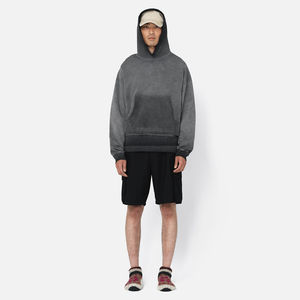 Sweat-shirt en molleton lourd personnalisé avec logo brodé, délavé à l'acide, design surdimensionné, faible MOQ, sans cordon de serrage, hiver, 100% coton, vierge - Product Image 2