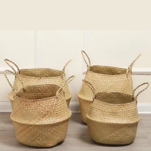 Panier de rangement en osier Jacinthe et jonc de mer Panier tissé à la main respirant multifonction Artisanat du fabricant du Vietnam - Product Image 3