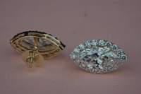 Pendientes de Diamante Swaroop de Lujo, Corte Marquesa, Cultivados en Laboratorio, Certificados por IGI, Chapados en Oro Blanco/Rosa de 18KT/14KT, Opción Moderna para Bodas