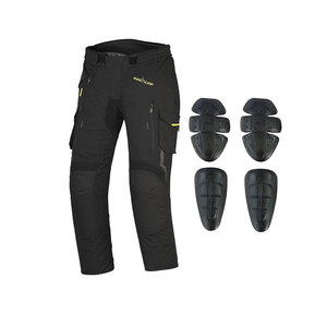 Pantalones textiles para motociclistas enfocados en la comodidad práctica de conducción y con protección de rodilla de nivel CE 1. - Product Image 1
