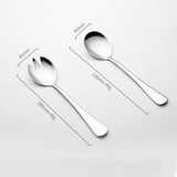 Ensemble de service à salade en argent élégant en acier inoxydable pour la cuisine de luxe, la maison, l'hôtel, la vaisselle et le service de restaurant - Product Image 2