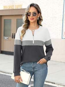 Sweatshirts à demi-fermeture éclair personnalisés pour femmes avec logo à l'avant Vêtements Sweat-shirts à demi-fermeture éclair - Product Image 3