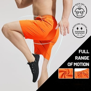 กางเกงขาสั้นผ้าโพลีเอสเตอร์แห้งเร็วสำหรับผู้ชายกางเกงขาสั้นสำหรับวิ่งมีกระเป๋าความยาวปานกลางออกแบบโลโก้ได้ตามต้องการ - Product Image 5