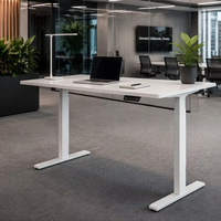 Bureau assis-debout électrique professionnel à double moteur dissimulé, 3 niveaux de réglage, robuste et ergonomique pour le travail au bureau