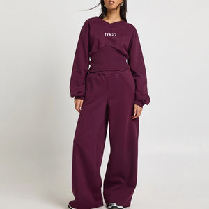 Traje Deportivo para Mujer al Por Mayor, Diseño de Alta Calidad con Cuello en V y Color Sólido, Ropa Casual Moderna para 2026 - Product Image 1