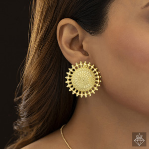 Ensemble de bijoux de mode en vrac faits à la main PRAO Collier et boucles d'oreilles anti-ternissement plaqué or pour les mariages et les fêtes des femmes - Product Image 3