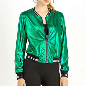 Veste en satin vert métallisé pour femmes 2026 Vestes 2025 Vestes Vestes personnalisées Vestes d'école Vestes de soirée Nouvelle tendance de la mode Nouveau - Product Image 4