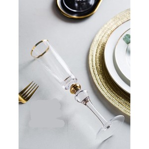 ¡Fábrica PROMOCIONAL! Copa de champán de tallo largo copa de vino con borde dorado copas exquisitas copas de vidrio soplado a mano - Product Image 2