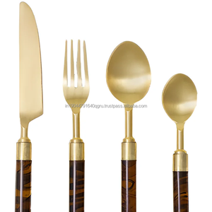 Ensemble de couverts plaqué or de style moderne le plus vendu (lot de 4) - Product Image 1