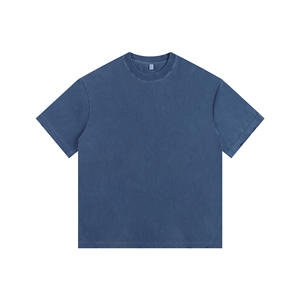 Venta al por mayor de alta calidad ácido lavado Vintage pesado hombres camiseta logotipo personalizado de gran tamaño 100% algodón de talla grande camiseta para hombres - Product Image 5