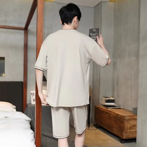 OEM Custom <b>Men's</b> High Street Style Summer T shirt <b>Shorts</b> Set Breathable Twin <b>Short</b> T-Shirt Set - Product Image 6