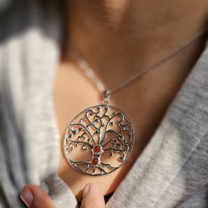 Cornalina Árbol DE LA VIDA Colgante de plata Gran elegante Árbol DE LA VIDA Encanto para mujer - Product Image 3