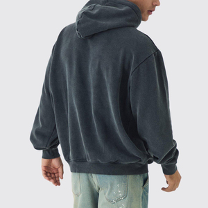 Vente en gros de sweats à capuche vierges de haute qualité pour hommes sweats à capuche décontractés à la mode en peluche épaissie à manches longues logo personnalisé sweat à capuche pour hommes 2025 - Product Image 2