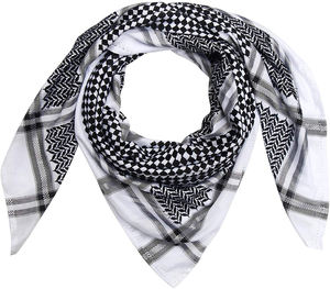 100% coton haute qualité personnalisé hommes Keffiyeh traditionnel Palestine Shemagh écharpe avec motif résille - Product Image 3