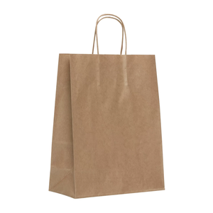 Bolsas de compras hechas a mano con logotipo personalizado Embalaje de ropa duradero con estampado en caliente Bolsos de papel marrón para llevar - Product Image 1
