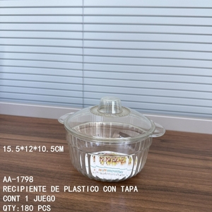 CASAMAX WL AA-1798 Envase Redondo de Plástico Elegante para Alimentos con Tapa, Apto para Lavavajillas, Uso Moderno en Cocina 1.5L - Product Image 4