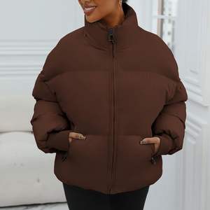 2025 chaquetas acolchadas de invierno con el mejor diseño acolchado para mujer con cierre de cremallera chaqueta acolchada para mujer servicio OEM cuello levantado - Product Image 5