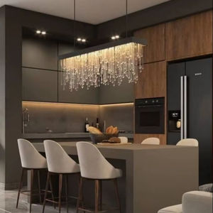 Gabinete de cocina de granito MDF de estilo clásico de lujo moderno con laca acrílica puerta fregadero grifo cajón deslizante bisagra madera Villas - Product Image 1