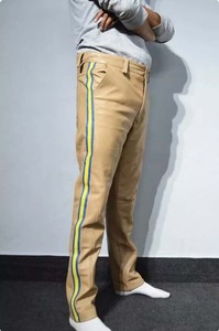 กางเกงนักขี่จักรยานหนังลายทางสำหรับผู้ชายกางเกงหนังแกะดีไซน์ใหม่ - Product Image 2