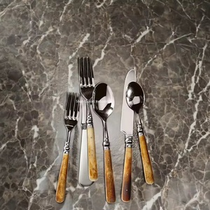 Nouveauté, service de couverts en métal argenté avec poignée en os antique pour la maison et le mariage, ensembles de couverts de table - Product Image 1