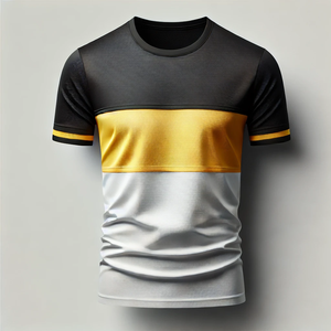 เสื้อยืดแขนสั้นผู้ชาย แห้งเร็ว ระบายอากาศดี สวมใส่สบาย ผลิตจากโพลีเอสเตอร์/คอตตอน ลายเรียบ สไตล์เรียบง่าย - Product Image 5