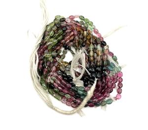 Cuentas de piedras preciosas pulidas de 16 pulgadas y 52 CT, cuentas de turmalina múltiple naturales para fabricación de joyas y regalos - Product Image 2