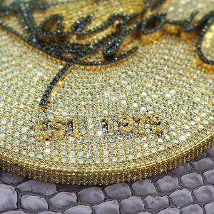 4Ct Round Cut Real Moissanite Allah Pendentif à breloque pour homme plaqué or blanc 14K - Product Image 3