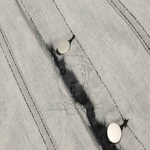 Veste en jean en toile de qualité supérieure pour homme, style streetwear, avec logo sur le devant, manches longues, col rabattu, 100% coton - Product Image 3