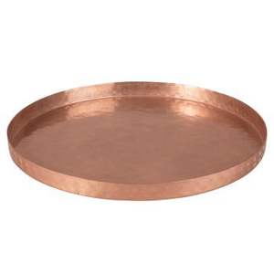 Plateaux de service en cuivre martelé faits à la main, plateaux de service pour en-cas, taille et design personnalisés, vente en gros pour forme ronde, pièce unique - Product Image 1