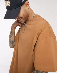 Venta al por mayor de Camisetas Personalizadas con cuello redondo para hombre 100% algodón de gran tamaño con hombros descubiertos de talla grande estampado informal estampado digital - Product Image 3