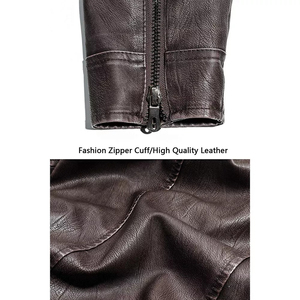 OEM venta al por mayor Unisex chaqueta de cuero genuino personalizado de los hombres de invierno Casual diseño de moda producto de alta calidad - Product Image 2