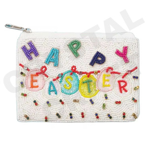 Pochette à monnaie personnalisée à motif de fleurs multiples Portefeuille à perles de rocaille Magnifique porte-monnaie avec accessoires à la mode - Product Image 2