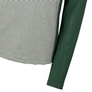 OEM personalizado media cremallera sudadera estampado a rayas manga raglán completa cuello simulado bordado transpirable grueso polar sudaderas invierno - Product Image 4