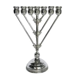 Elegante candelabro de Hanukkah Menorah Chapado en plata, candelabro de Metal tradicional de 9 ramas para decoración del hogar y regalos religiosos - Product Image 3