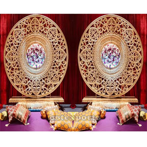 Marco redondo glamoroso para decoración de escenario de boda Marco de fibra circular para decoración de boda Etapa de recepción FRP Marco trasero redondo - Product Image 1