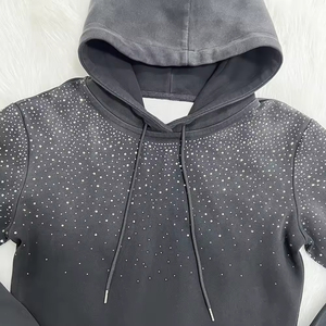 Sudadera con capucha Logotipo personalizado Sudadera con capucha de lentejuelas 100% algodón OEM Sudadera con capucha Fabricante de ropa Lavado ácido Unisex Terry Fabric Street Wear Baggy Men - Product Image 6