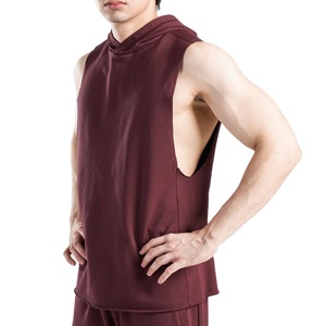 Conjunto Deportivo de Bajo Precio, Camiseta sin Mangas y Sudadera con Capucha de Algodón y Poliéster Elástico, Ropa Deportiva para Correr, Entrenamiento y Atletismo - Product Image 2