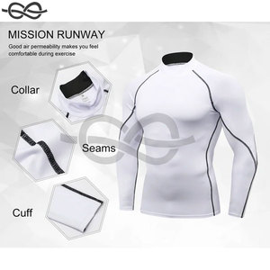 Men's <b>Mock</b> Turtleneck Long Sleeve Compression Workout Shirt Moisture Wicking Fit Athletic <b>Top</b> Size XL - Product Image 5