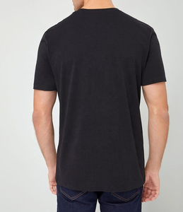 Nueva llegada 2025 etiqueta personalizada 100% algodón manga corta Camiseta negra cuello redondo ajuste Unisex Slim Fit - Product Image 5