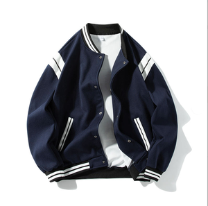Pro-Style Custom OEM <b>Men</b>’s Anti-Wrinkle Varsity <b>Jacket</b> Casual Slim-Fit Zipper <b>Jacket</b> with Stand Collar - Product Image 1