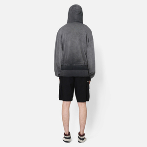 เสื้อฮู้ดดี้กันลมเนื้อหนาแบบมีโลโก้สั่งทำพิเศษ เป็นมิตรกับสิ่งแวดล้อม ล้างสีแบบ Acid Wash ดีไซน์โอเวอร์ไซส์พิเศษ ผลิตจำนวนน้อยได้ ไม่มีเชือกผูก สำหรับฤดูหนาว - Product Image 3