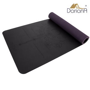 Premium PU Yoga <b>Mat</b> Moon Design Black 183×68×5 mm Non Slip Natural Rubber Exercise <b>Mat</b> - Product Image 6