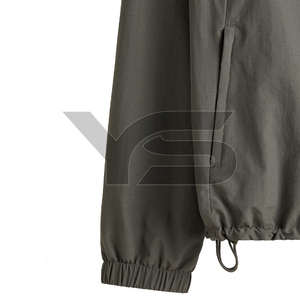 Men's Custom Casual Softshell <b>Jacket</b> for Winter Solid Pattern with Hooded Collar Front Logo Button Closure - Product Image 6