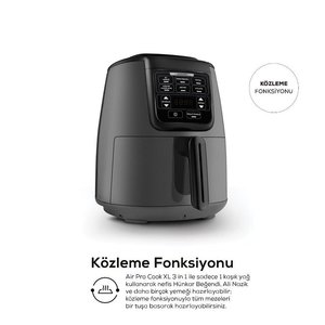 Karaca Air Pro Cook 3 in 1 XL cucina casalinga, tostatura, Airfryer spazio grigio per 4 persone