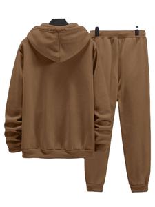 ชุดกีฬาผู้ชายคุณภาพพรีเมียมแบบสองชิ้น ผ้าฝ้าย 100% น้ำหนักเบา แห้งเร็ว ระบายอากาศได้ดี เหมาะสำหรับออกกำลังกาย วิ่งจ๊อกกิ้งในฤดูหนาว - Product Image 3