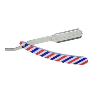 Single-Blade Edge Stainless Steel Straight Razor for Salon Use Custom Color Sharp Metal Handle <b>Left</b>-<b>handed</b> <b>Scissors</b> for Hair - Product Image 5