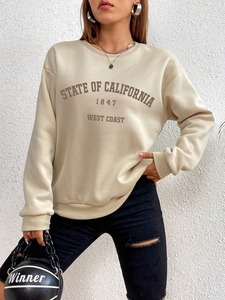 <b>Women's</b> Pullover Sweatshirt 100% Cotton Fleece Long Sleeves <b>Thermal</b> Regular Fit Casual Fashionable <b>Top</b> - Product Image 4