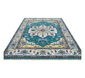 Tapis faits à la main noués à la main 8x14 9x12 Tapis de prière multicolores pour une décoration élégante du salon CR9 pièce antique à vendre - Product Image 3